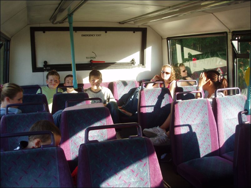 chilling up the back of the bus
